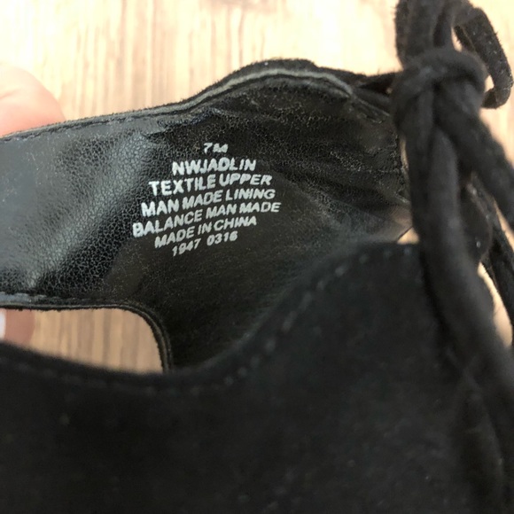 Black Nine West Tie Front Sandals - Picture 4 of 5